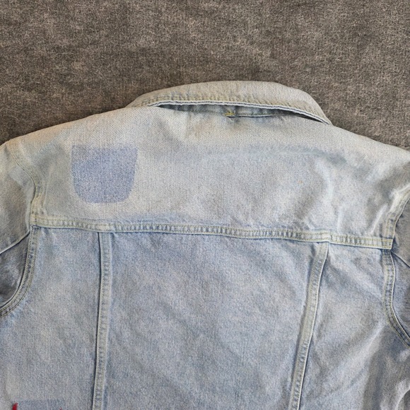 Free People‎ Dillon Jacket Womens Medium Blue Denim Distressed Frayed Raw Hem - Picture 9 of 16